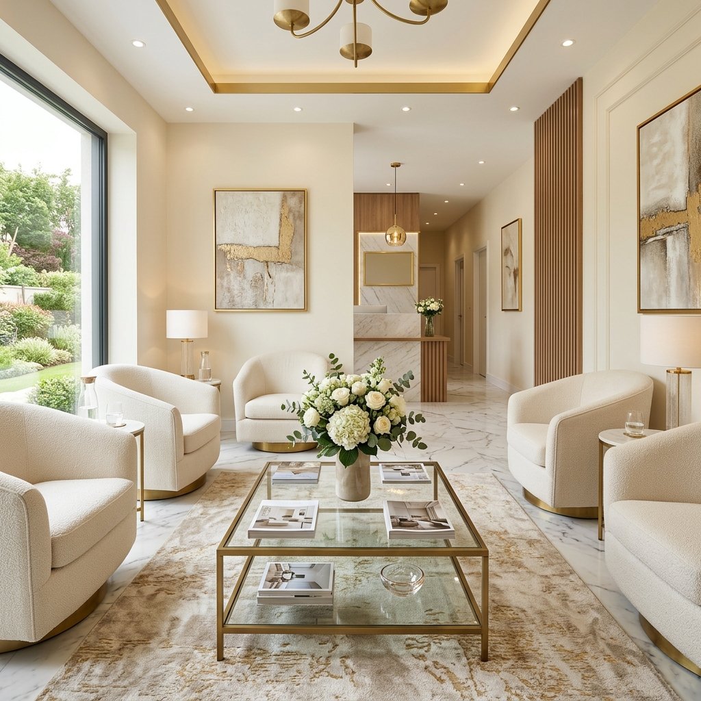Serene patient waiting area at ABSOLUT AURAA